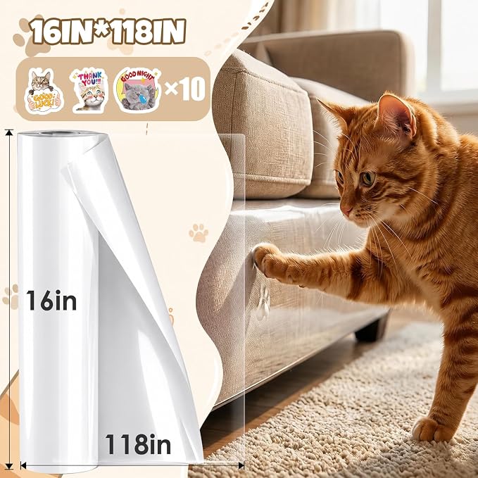 Anti Cat Scratching Scratch Furniture Protector (Roll 118" × 16") - Image 2