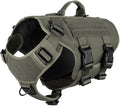 ICEFANG No Pull Tactical Dog Harness for Large Dogs,Adjustable Dog Vest | Control Handle,MOLLE Panel,Front Hook,3 Leash Clips,Soft Padded,for walking training,Green,Large by ICEFANGDIRECT