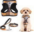 PUPTECK Dog Harness, Collar and Leash Set No Pull for Small Medium Sized | Plaid Puppy Step-in Escape Proof Reflective No Choke Pet Cat Adjustable Walking Vest by PUPTECK