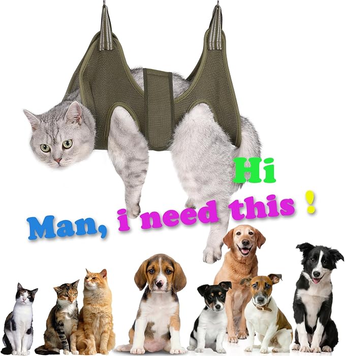 Dog Grooming Hammock Harness Breathable Pet Cat Hammock 6.5" | Restraint Bag,Dog Grooming Sling Helper for Trimming Nail and Ear/Eye Care XS Size Green - Image 6