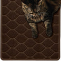 MIGHTY MONKEY Waterproof BPA Free Cat Litter Box Trapping Mat, Easy Clean Floors, Textured Backing, Soft on Sensitive Kitty Paws, Cats Accessories, Less Waste, Stays in Place, 24x17, Chocolate by MightyMonkey