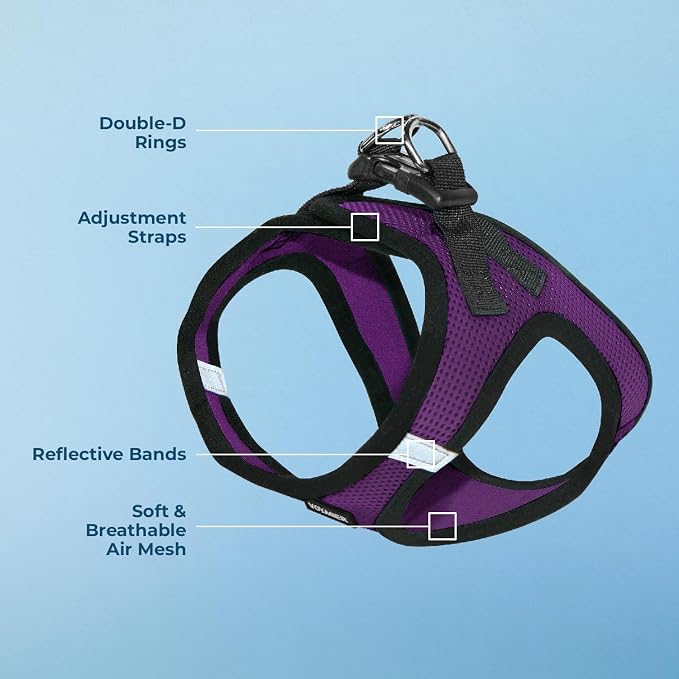Voyager Step-in Air Dog Vest Harness - Purple/Black Trim, X-Large | 20.5 - 23" in Chest, Reflective Bands, All Weather Breathable Air Mesh, Cats Compatible, Lightweight, Fast Drying - Image 4