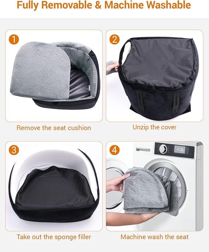 NUPIDA Dog Booster Car Seat with Extend Backrest for Small Medium Pet, Grey | Easy Install, Up to 30 lbs, Washable Removable Cover, Non-Slip Bottom, Large Storage Pockets, 2 Safety Leashes - Image 8