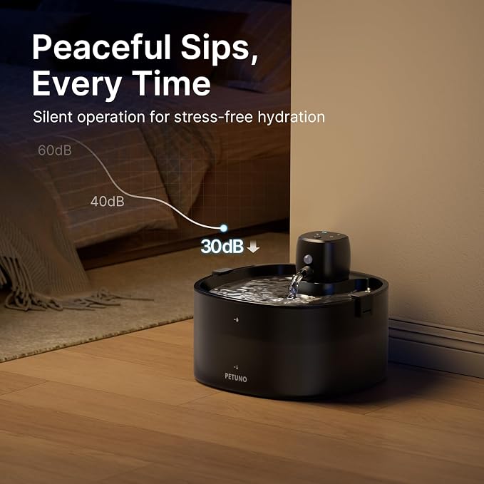 Cordless Cat Water Fountain, Battery Operated, Black 6 Filters, 78oz | Wireless Cat Fountain Rechargeable 4000mAh, Motion Sensor, Ultra-Quiet Pump, Locking Lid, Automatic Pet Fountain - Image 7