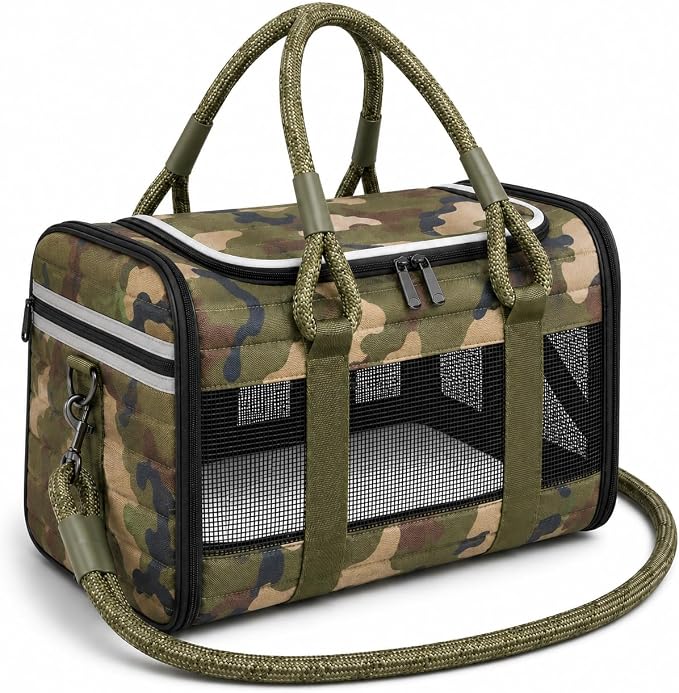 Soft-Sided Dog & Cat Carrier | for Car Rides, Vet Visits, Errands & Daily Outings | Fits Small Dogs & Cats Up to 15 lbs | 18" L x 11.5" H | Yorkies, Chihuahuas & More by FLUFFY+COMMUTE