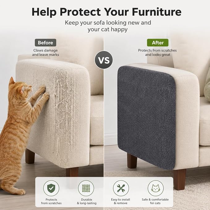 Cat Scratch Furniture Protector, Durable Furniture Guards | 78.7"x15.8" Cat Scratching Mat, DIY Climbing Cat Carpet Mat, Suitable for Sofas, Cabinet, Walls, Cat Scratching Post - Image 2