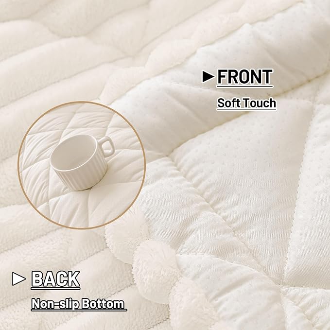 Smiry Couch Cover for Dogs Washable, Non Slip Fuzzy Pet Sofa Protector | Soft Thick Furniture Cover for Sofa, Loveseat and Sectional, Scratch & Pet Hair Resistant (White, 27.6" x 27.6") - Image 5