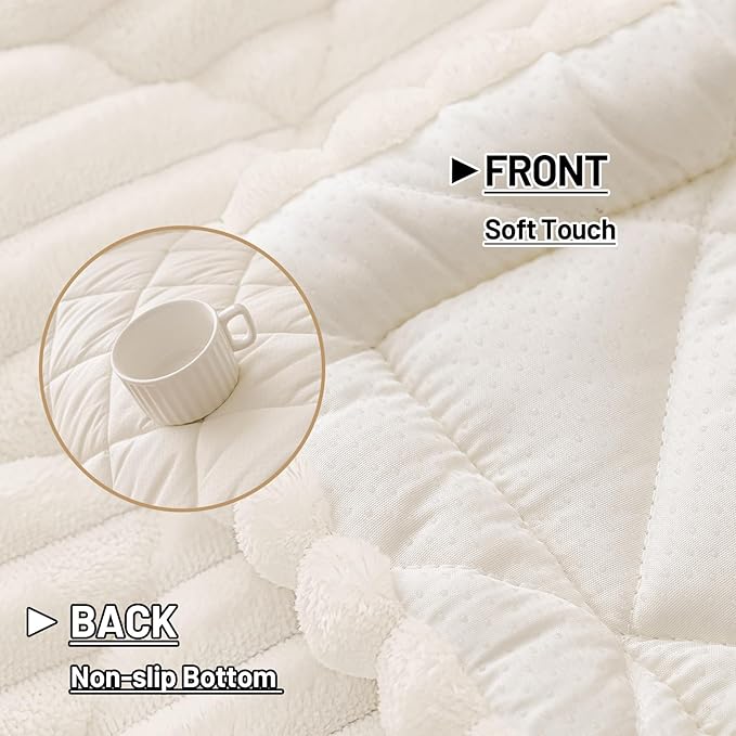 Smiry Couch Cover for Dogs Washable, Non Slip Fuzzy Pet Sofa Protector | Soft Thick Furniture Cover for Sofa, Loveseat and Sectional, Scratch & Pet Hair Resistant (White, 27.6" x 88") - Image 5