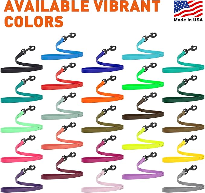 Dogline Biothane Waterproof Dog Leash Strong Coated Nylon Webbing with Black Hardware Odor-Proof Easy to Clean High Performance for Small or Large Dogs Made in USA 2 ft Lead, Safety Yellow - Image 3
