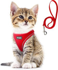 Fida Cat Harness and Leash Set for Walking Kitten and Puppy, Escape Proof Kitten Harness with Breathable Lightweight Soft Mesh, Adjustable Reflective Step-in Design for Kitten and Puppy.(XXXS, Red) by Fida