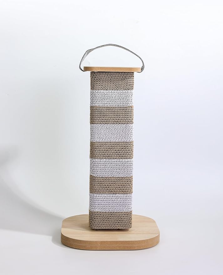 Cat Scratching Post for Indoor Cats, 23.6 Inch Tall Cardboard Cat Scratcher Pad for Kittens & Cats, Multi Surface Scratching Board, Easy Assembly, Protects Furniture - Image 2