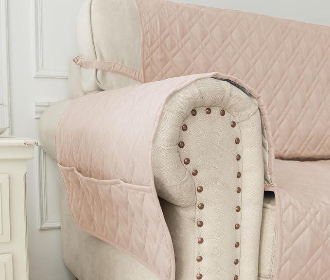 Ameritex Waterproof Nonslip Recliner Cover Stay in Place, Dog Chair Cover Furniture Protector, Ideal Recliner Slipcovers for Pets and Kids (Babypink, 30") - Image 7