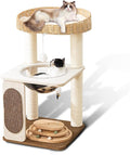 Modern Cat Tree for Indoor Cats, 30 in Cat Tower with Basket Bed | Clear Space Capsule, Interactive Play Base, 8 cm Thick Sisal Scratching Posts, Plush & Cooling Mats, Sturdy Structure by Hiyong