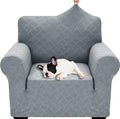 YEMYHOM Couch Cover Latest Jacquard Design High Stretch Sofa Chair Covers for Living Room, Pet Dog Cat Proof Armchair Slipcover Non Slip Elastic Furniture Protector (Small, Leaf Pattern Light Gray) by YEMYHOM