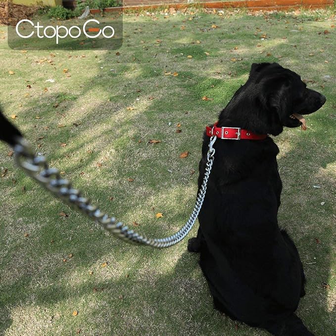 Heavy Duty Dog Chain Leash, 6 ft x 3.0 mm (25-120 lbs) | Padded Handle for Large & Medium Size Dogs - Image 8