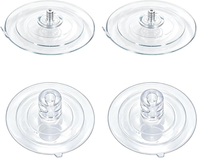 [4-Pack Suction Cups Only] Replacement Suction Cups with Screw Caps for Cat Window Perch, Clear PVC Threaded Nut Window Hammock Spare Parts for Indoor Cat Bed Window Seat by Unknown