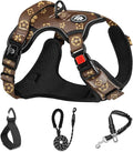 NESTROAD No Pull Dog Harness,Adjustable Oxford Dog Vest Harness with Leash,Reflective No-Choke Pet Harness with Easy Control Soft Handle for Large Dogs(Large,Dark Brown) by NESTROAD