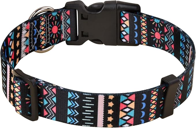 Mihqy Dog Collar for Small Dogs, Fashion Design, Black Bohemia,S | Neck Fit 9.8"-15.7", Multiple Patterns，4 Sizes for Small Medium Large Dogs, Comfortable for Walks and Outdoor Hikes - Image 2