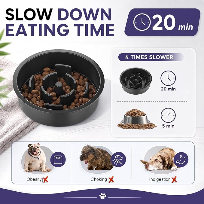 XIAZ Elevated Dog Bowls Large Breed Raised Dogs Bowl Stand Large/Medium Sized Dog Slow Feeder Dogs Bowls Food Water Stands 5 Heights Adjustable 9/11/12/14in Pet Feeder Dish Station - Image 5