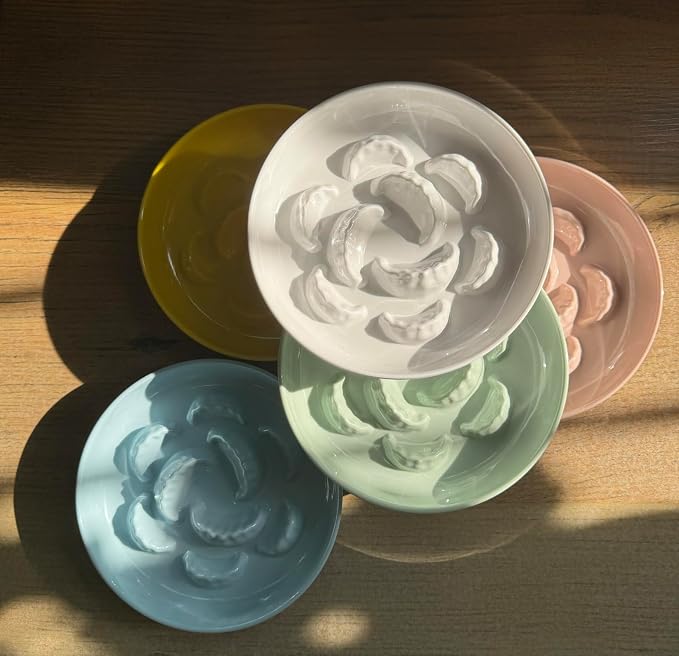 Melamine Cat Slow Feeder Bowl for Dry & Wet Food - Unbreakable Cat Food Plates for Slow Eating - Cute Puzzle Feeder - Whisker Friendly & Dishwasher Safe & Non SlipDesign - （White, 6.3" W*1.7H） - Image 9