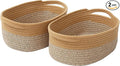 JMvicyroam Small Woven Basket, Empty Gift Basket, Jute&Brown/2 Pack | Small Gift Basket, Cotton Rope, 12 x 8 x 76 in, Handles, Includes Ribbon and Bag, Birthday Gift Basket by JMvicyroam