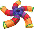 Cat Tunnel Tube for Indoor Cats Large, Upgrade with 6 PeekHole S-Shape 5 Way Collapsible Pet Play Maze Tube Toys Colorful for Cats Kitten Kitty Rabbit by Feesok