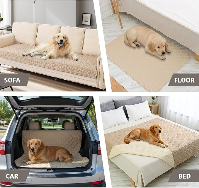 Ameritex Pet Bed Cover Dog Bed Blanket for Sofa and Furniture Waterproof New Pattern Design (40x50 Inch, Beige) - Image 3