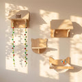 Cat Wall Shelves, Modern Wooden Cat Furniture with Cat Tunnel Platform, Interactive Cat Climbing System & Floating Perch for Indoor Cats by Unknown