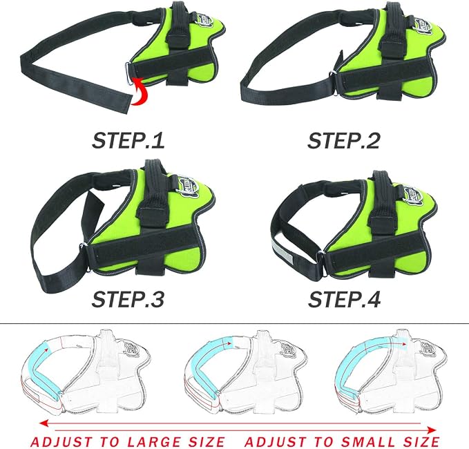 Dog Harness, No-Pull Reflective Dog Vest, Breathable Adjustable Pet Harness with Handle for Outdoor Walking - No More Pulling, Tugging or Choking (Green, S) - Image 3
