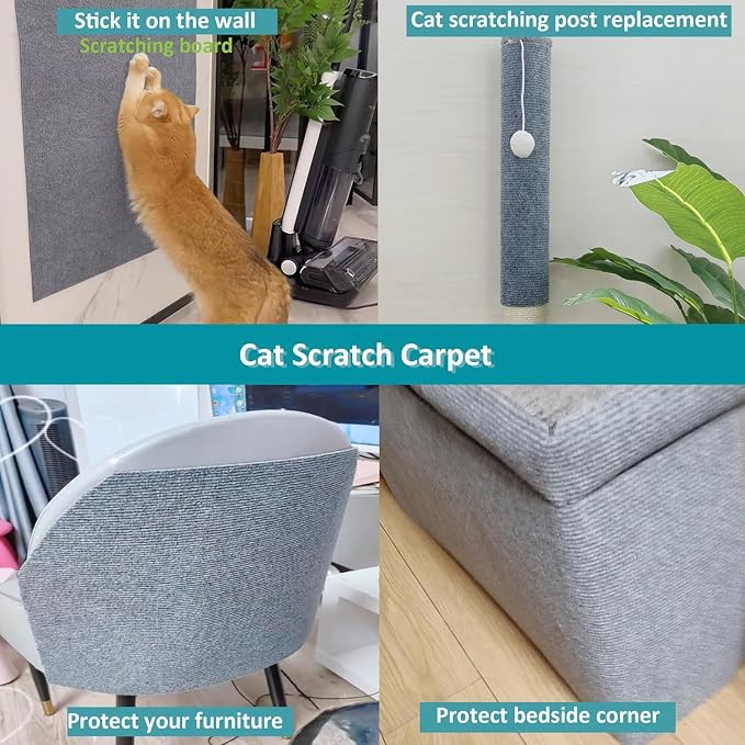 Cat Scratch Couch Furniture Protector, Adhesive Cat Scratch Pad Deterrent for Furniture, DIY Climbing Cat Scratcher Couch Protector from Cat Claws Furniture Protectors from Cats Scratching - Image 4