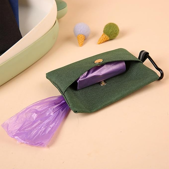 Green Dog Poop Bag Dispenser for Leash (Military green) | Carabiner Clip, Easy Bag Dispensing, Leash Attachable, Funny Design - Image 4