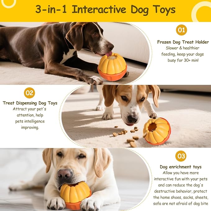 Interactive Dog Toys for Boredom,Dog Frozen Treat Toy Keep Them Busy | Low-Mess Design, Reduces Anxiety, Easy to Clean, Reusable Treat Dispensing Dog Toys Puzzle Toy for Small Medium Large Dogs - Image 2