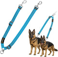 MingXpet Double Dog Leash for Two Dogs, No Pull Dog Leash, 360° Swivel No Tangle for Large Dogs Walking & Training, Shock Absorbing Reflective Bungee, Blue by MingXpets