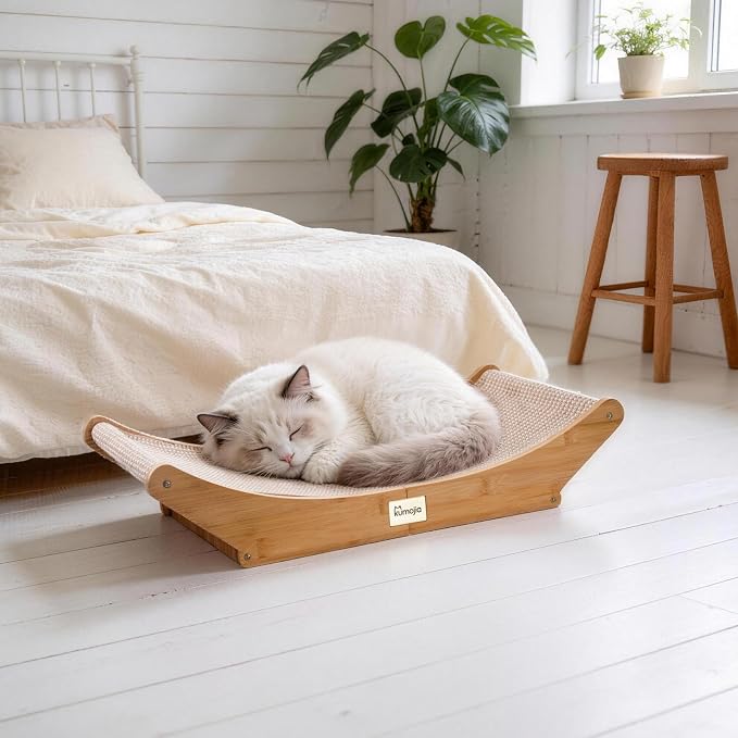 Wooden Indoor Sisal Cat Scratcher Bed Furniture for Indoor Cats & Kittens | Space-Saving Natural Sisal Cat Hammock Scratching Pad Lounge, Indoor Scratch Post Chair For Household Cats & Kittens - Image 5