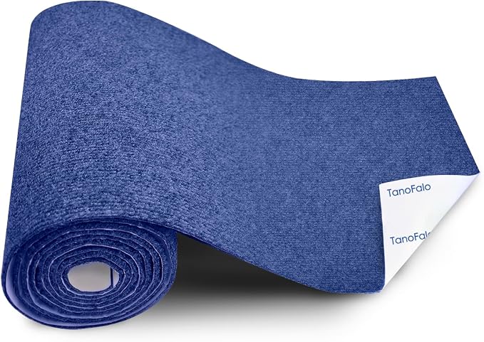 Cat Scratching Mat, 100"x16" Self-Adhesive Carpet Mat Trimmable Replacement for Cat Tree, Cat Wall Shelves, Cat Scratching Post, TanoFalo DIY Couch Furniture Protector (Dark Blue) by Unknown