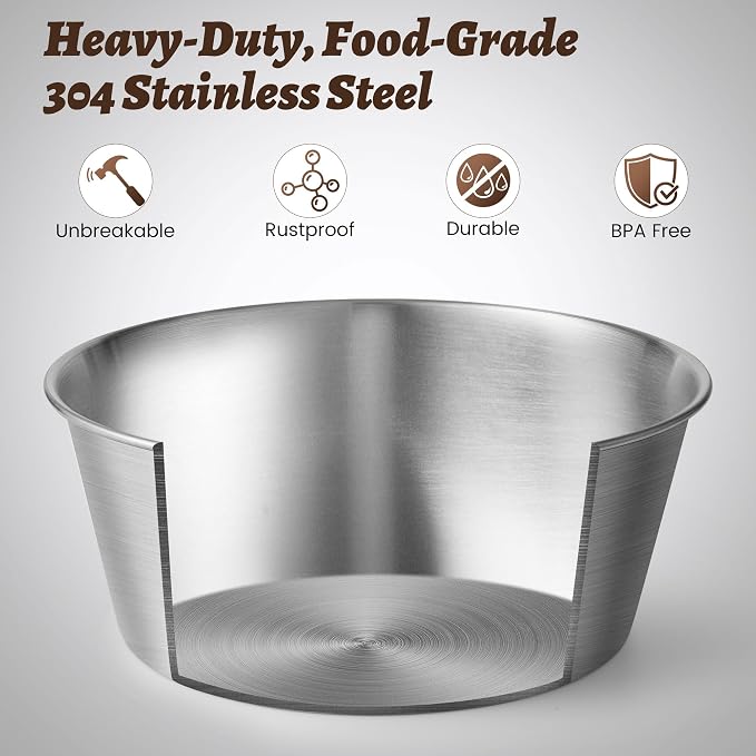 Heavy-Duty Stainless Steel Dog Bowl - Food Grade 304, Rustproof & BPA Free - Easy to Clean, Dishwasher Safe -Medium (48oz, 6 Cups) for Dogs 40-80lbs - Image 3