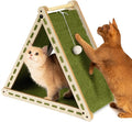 Large Foldable Felt Cat Scratcher for Indoor Cats Full Body Stretch | Wear-resistant felt scratcher pad, cozy cat hideaway with hanging ball toy, suitable for kittens and indoor cats (Green） by NxwjoyPet
