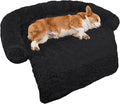 GGIB Calming Dog Bed Fluffy Plush Dog Mat for Furniture Protector with Removable Washable Cover for Large Medium Small Dogs and Cats (Medium, Black) by GGIB