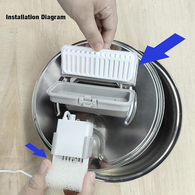 Hicuper Replacement Filter for 108oz/3.2L Cat Fountain (Model:PET-HS001-US) | 10 Filters + 2 Sponges,Maching 108oz/3.2L Cat Water Fountain,6 Month Set - Image 6