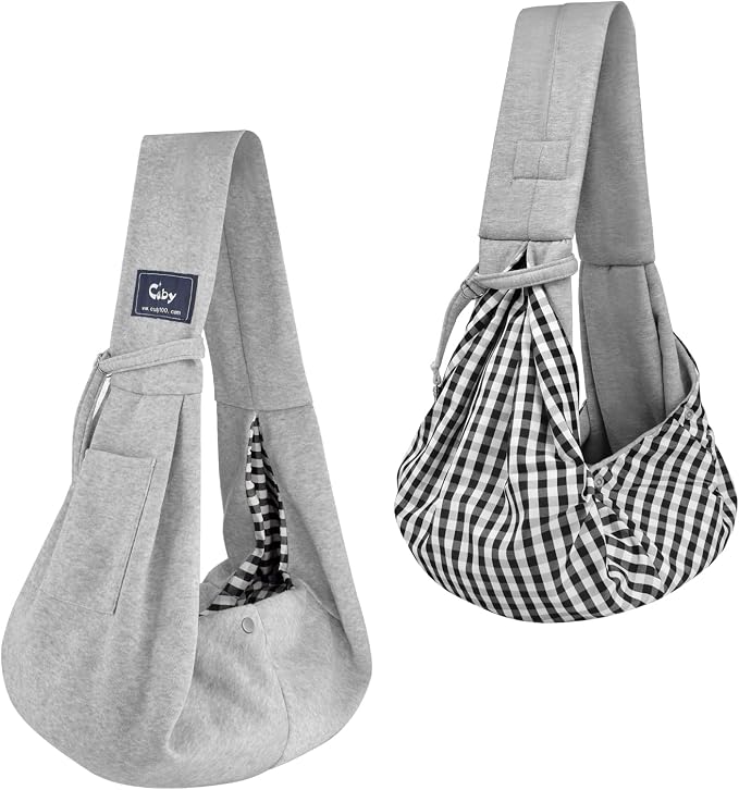 CUBY Dog and Cat Sling Carrier - Hands Free Reversible Pet Papoose Bag - Soft Pouch and Tote Design - Suitable for Puppy, Small Dogs Cats Outdoor - Image 7