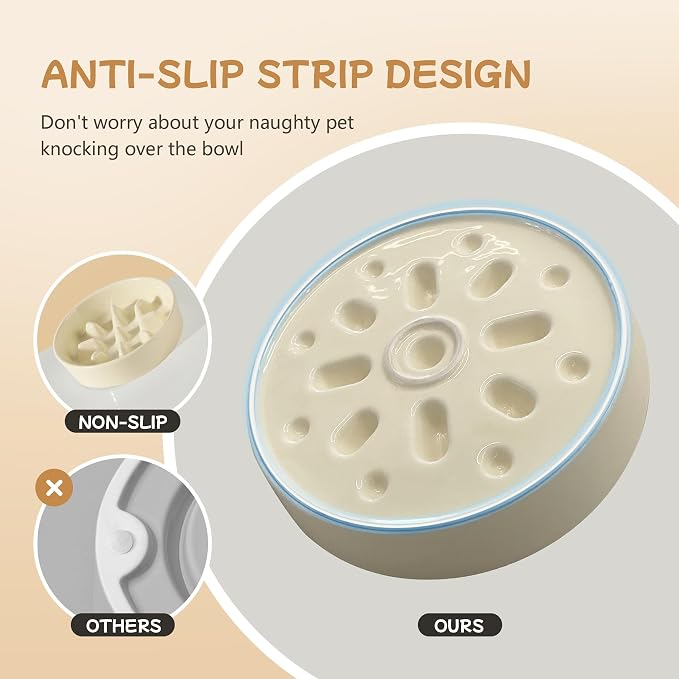 Havniva Elevated Slow Feeder Dog Bowls, Ceramic Dog Bowl Slow Feeder Set | 0.9 Cups Raised Slow Feeder Dog Bowl for Small Breed, 6.1” Dog Water Bowl with Wooden Stand, Puzzle Dog Food Bowl, Non-slip - Image 4