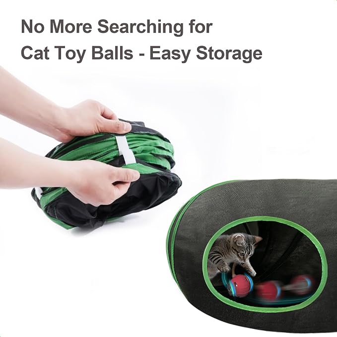 Interactive Cat Toy, Motion-Activated Ball in Enrichment Tunnel | USB-C Rechargeable Rolling Ball with Touch Reactivation, Fast/Slow Modes, And Prey-Like Movement for Indoor Cats and Kittens. - Image 5