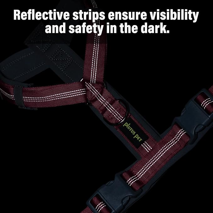 Plutus Pet No Pull Dog Harness, Adjustable Nylon Harness with Soft Padding | Reflective with Front Clip, Heavy Duty for Training and Walking, for Small Medium Large Dogs, Hot Pink, L - Image 5