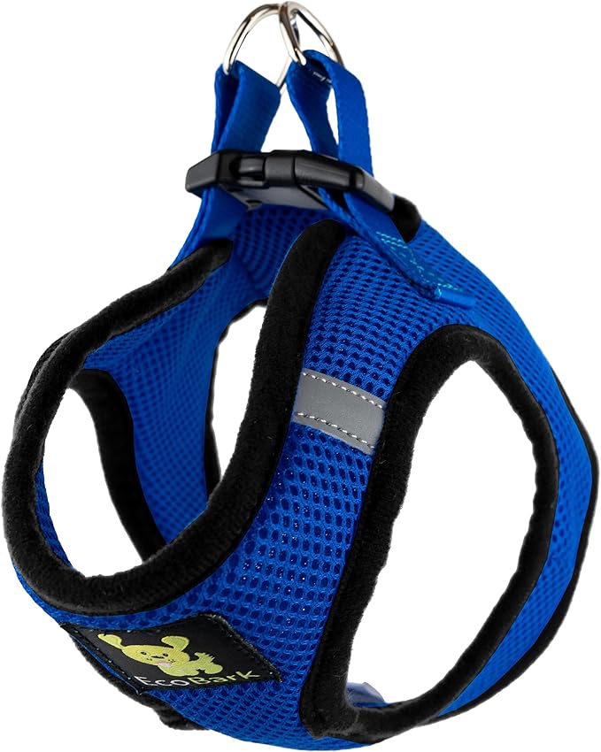 EcoBark Step in Dog Harness, Soft Mesh Halter Vest, Royal Blue, Medium | Eco Friendly Dog Harnesses for Small & Medium Breed Dogs, Reflective & Adjustable Mini Body, No Choke Toy Breed Harness - Image 8