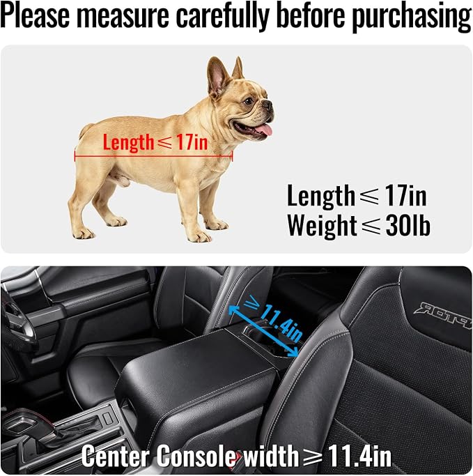 MAXFUT Center Console Dog Car Seat for Small Dogs,Fit for Full Size Truck | Equipped with Soft Padding and Pillow,Double Fixation,Pet Booster with Safety Belt,Puppy Car Seat for Small Dogs 0-30 lbs - Image 4