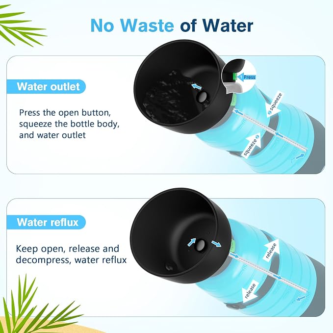 Pecute Upgraded 22 oz Dog Water Bottle with 5 oz Food Container, Portable Dog Travel Water Bottle Dispenser, Leakproof, BPA Free, Lightweight, Pet Water Bottle Bowl for Outdoor Walking Hiking Camping | Portable, Leakproof, BPA Free, Foldable bowl, Ligh... - Image 5