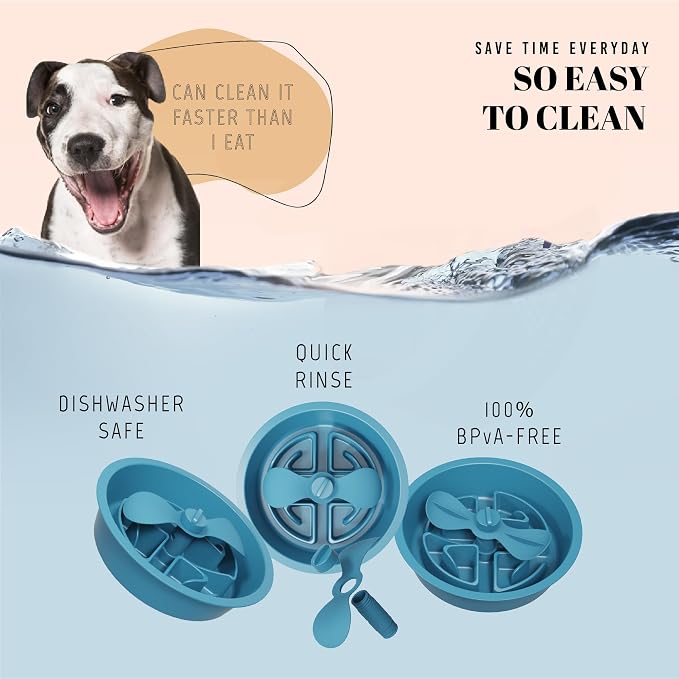 AVERYDAY Slow Feeder Dog Bowls for Large Breed, 2.5 Cups Deep Food Puzzle Bowl with Spinning Slow Feeder Insert, Non-Slip Bottom, Fits for Raised Stand, Hard Maze Design for Medium and Large Dogs - Image 7