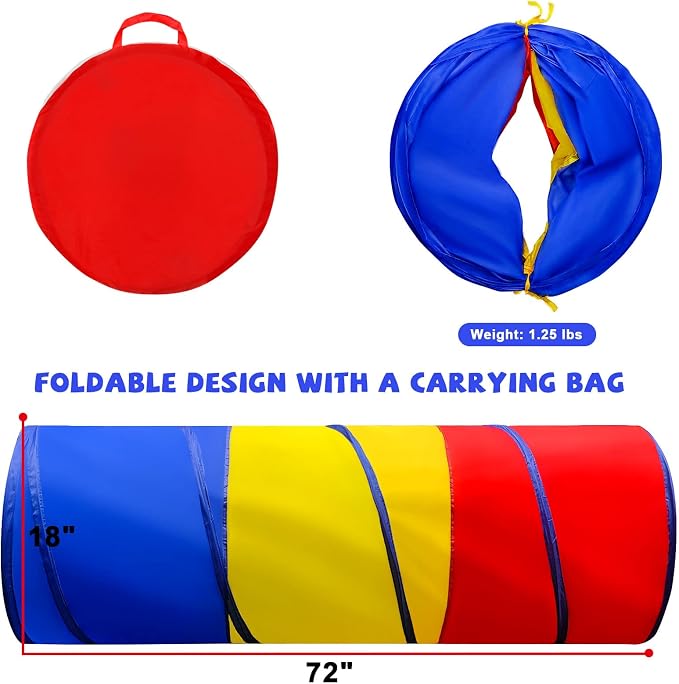 TIKTENT Kids Play Tunnel for Toddlers Colorful Pop Up Crawl Tunnel Toy | Collapsible Gift for Girl Boy Birthday Gift, Indoor Outdoor Toddler Children or Dog - Image 5