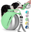 Portable Dog Water Bottle 10oz Stainless Steel Travel Dog Water Dispenser with Bowl No-Spill Puppy Water Bottle for Walking Hiking Small Dog Water Bottle (Mint Green) by AOFANPET