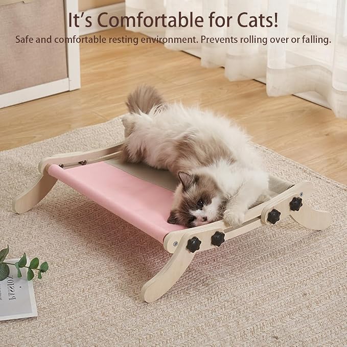 Cat Window Perch, No Screws Easy to Adjust & Assemble, Adjust Wooden Seat for Kitten Bedside Windowsill, Wooden Cats Furniture - Image 3